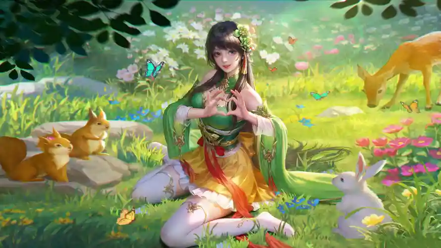 4k兔子壁纸-小乔 - 小鹿-松鼠「哲风壁纸」