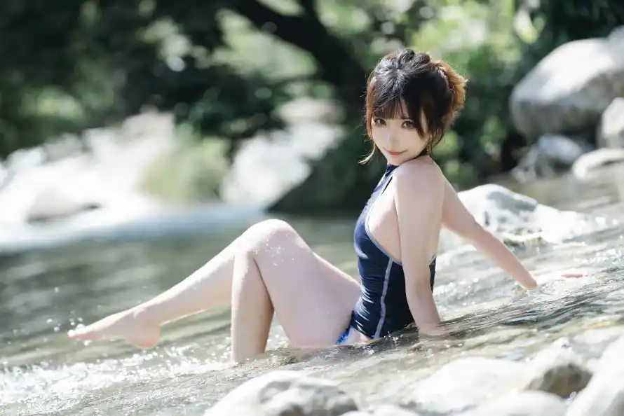 3k写真壁纸-坐姿 - 夏日-岩石「哲风壁纸」