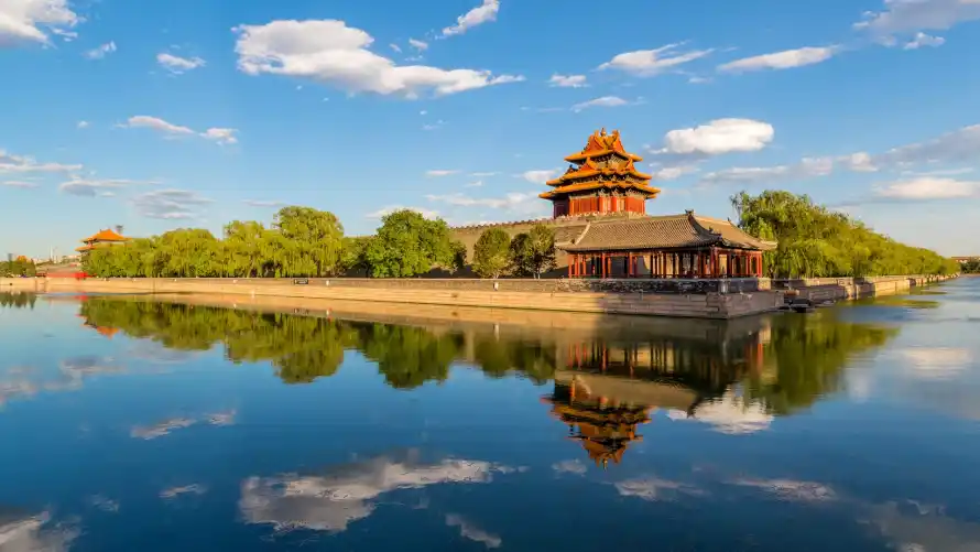 2k倒影壁纸-故宫 - 晴朗-水面「哲风壁纸」