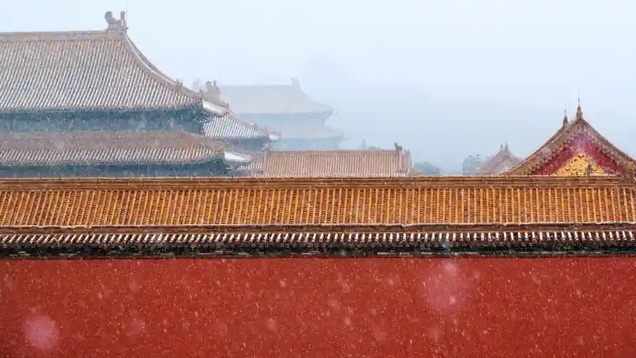 2k冬日壁纸-宫墙 - 故宫-红墙「哲风壁纸」