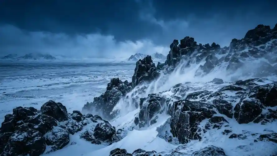 3k冬季壁纸-冰雪 - 冷调-大海「哲风壁纸」