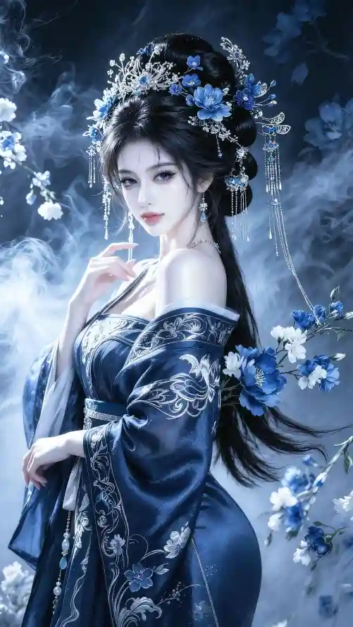 4k好看壁纸 - 长发 - 清冷感 - 刺绣纹样「哲风壁纸」 4k好看壁纸 - 长发 - 清冷感 - 刺绣纹样「哲风壁纸」