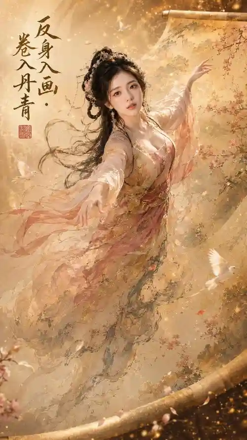4k丹青壁纸 - 书法 - 仕女 - 古典「哲风壁纸」