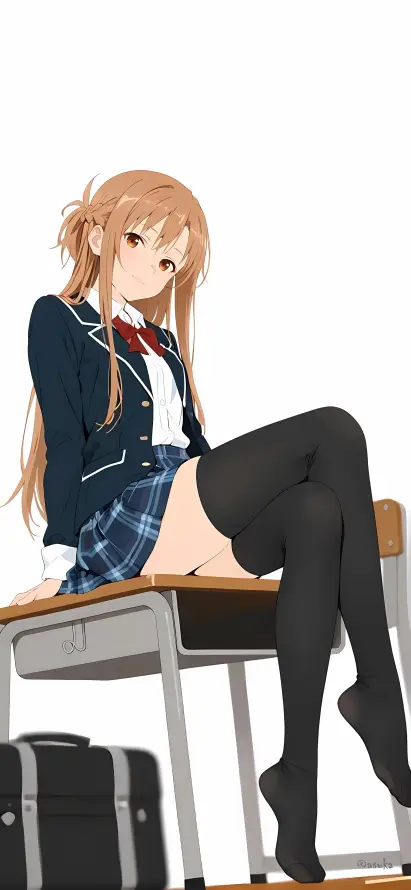 4k坐姿壁纸 - 少女 - 教室 - 校服「哲风壁纸」