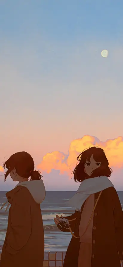 4k云朵壁纸 - 围巾 - 夕阳 - 大海「哲风壁纸」