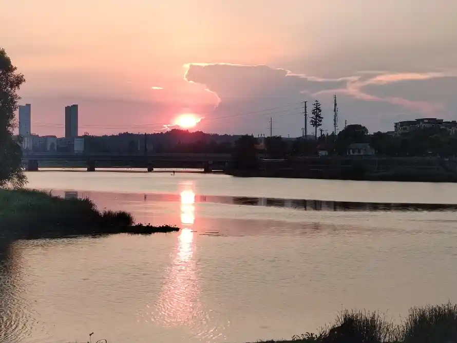 4k夕阳壁纸-晚霞 - 树木-桥梁「哲风壁纸」