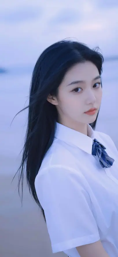4k好看壁纸 - 少女 - 海边 - 清纯「哲风壁纸」