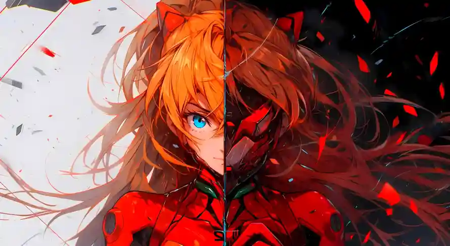 2k机甲壁纸-橙发 - eva-二号机「哲风壁纸」