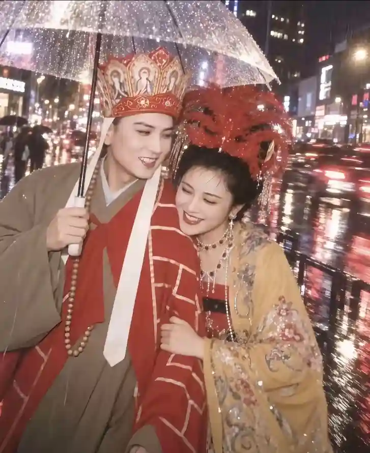 4k依偎壁纸 - 唐僧 - 夜景 - 情侣「哲风壁纸」