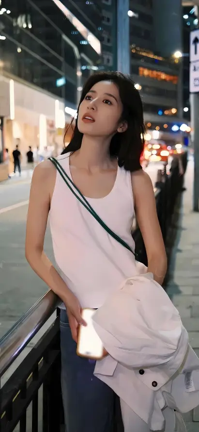 4k城市壁纸 - 夜景 - 短发 - 美女「哲风壁纸」