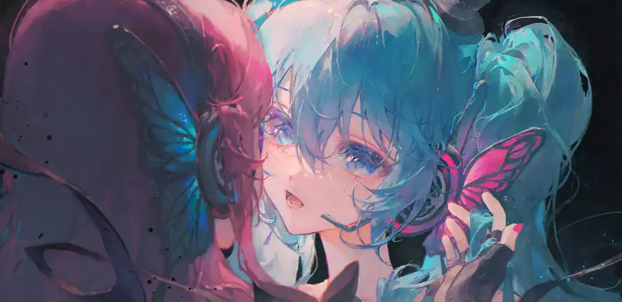 4k动漫壁纸-少女 - 插画-耳机「哲风壁纸」