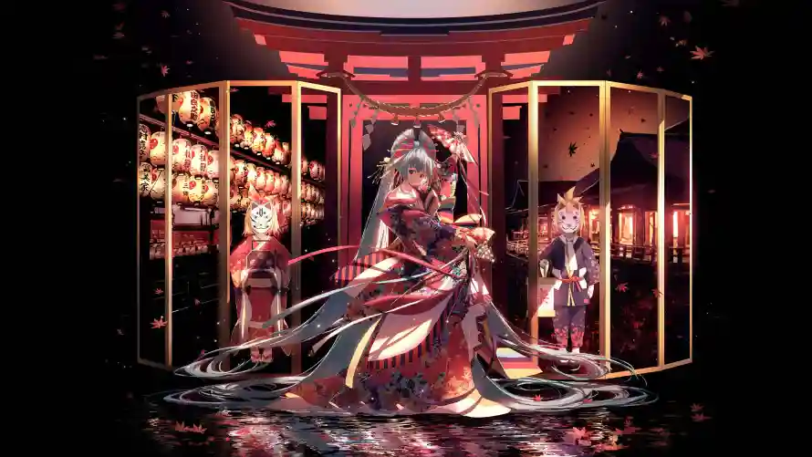 7k动漫壁纸-古风 - 和风-夜景「哲风壁纸」