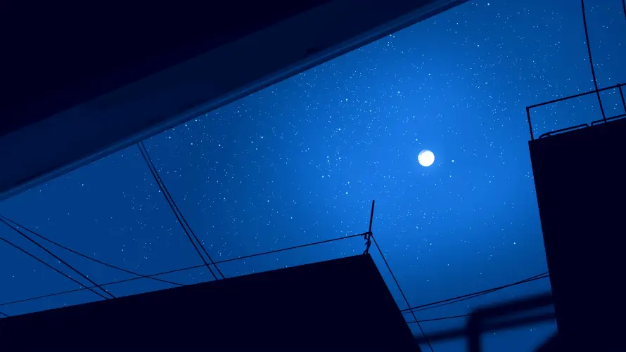 4k夜景壁纸-夜空 - 星空-月亮「哲风壁纸」