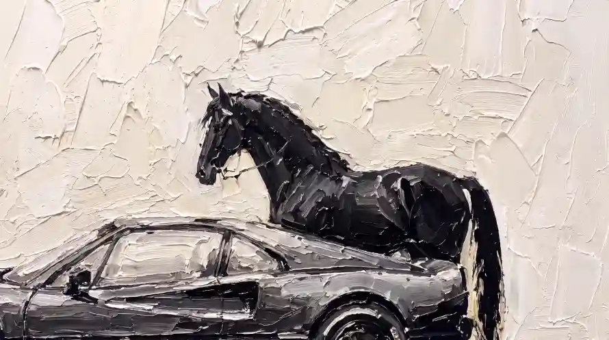 6k动物壁纸-汽车 - 油画-跑车「哲风壁纸」