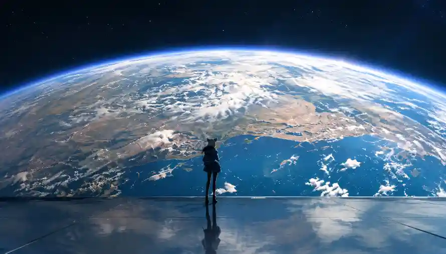 3k倒影壁纸-地球 - 太空-孤独「哲风壁纸」