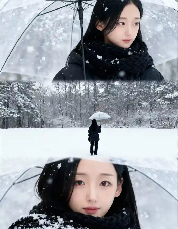4k清纯壁纸 - 背影 - 雪地 - 雪天「哲风壁纸」