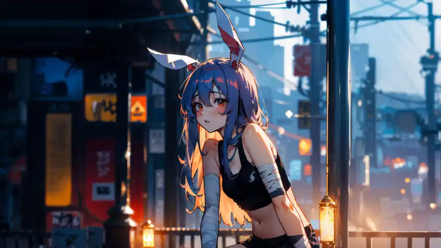 8k兽耳壁纸-少女 - 插画-猫女「哲风壁纸」