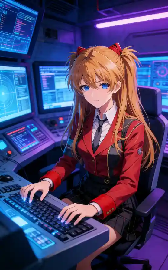 4k领带壁纸 - eva - 明日香 - 蓝眼睛「哲风壁纸」