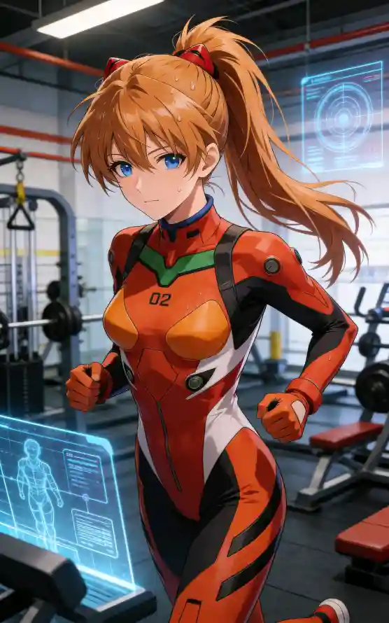 4k科幻壁纸 - eva - 健身房 - 明日香「哲风壁纸」