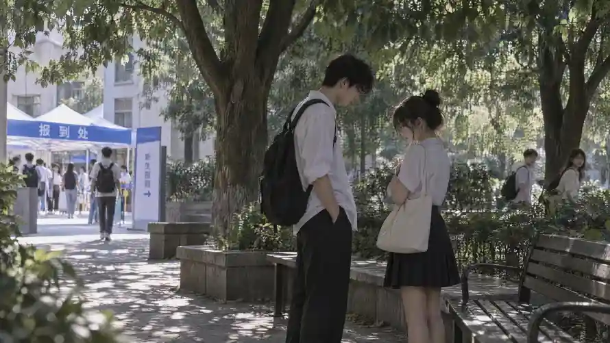 4k夏日壁纸 - 学生 - 对视 - 情侣「哲风壁纸」
