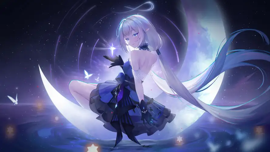 4k星光壁纸 - 星空 - 月亮 - 蓝瞳「哲风壁纸」