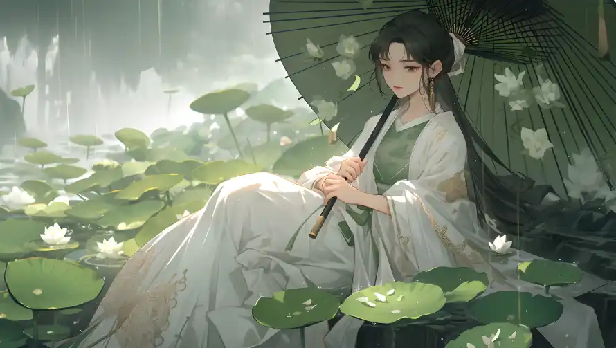 4k国风壁纸-插画 - 汉服-江南「哲风壁纸」