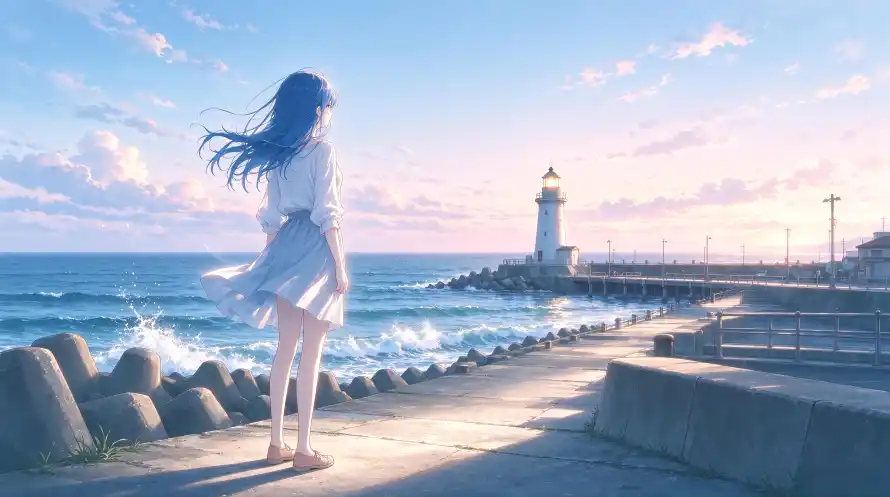4k海浪壁纸-海边 - 海风-灯塔「哲风壁纸」