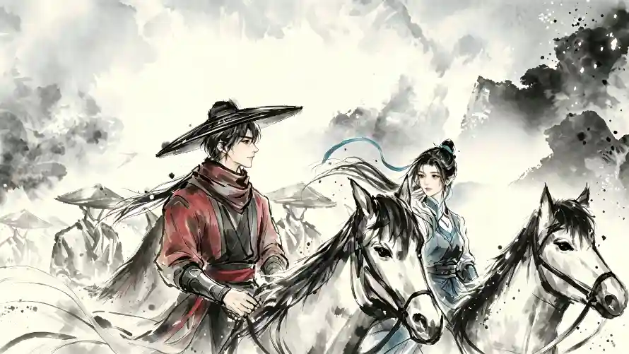 3k写意壁纸-国漫 - 山水-斗笠「哲风壁纸」