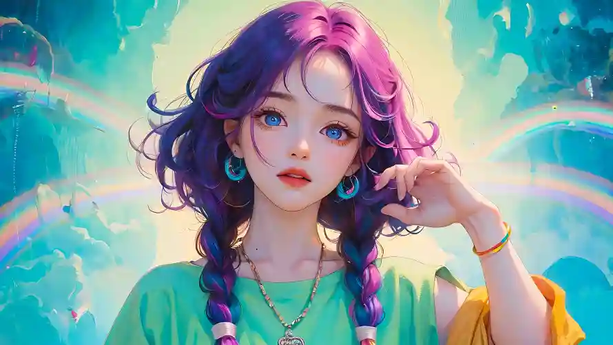 4k少女壁纸-彩虹 - 插画-梦幻「哲风壁纸」 4k少女壁纸-彩虹 - 插画-梦幻「哲风壁纸」