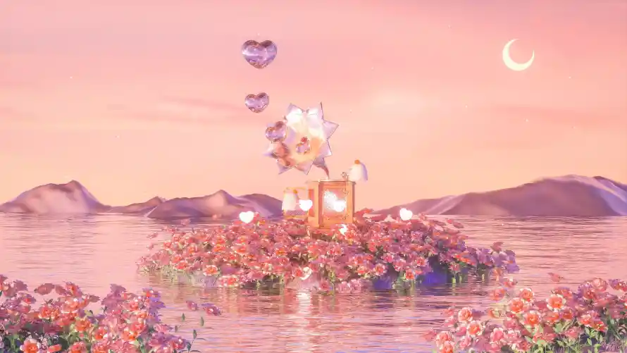 4k弯月壁纸-治愈 - 浪漫-花海「哲风壁纸」