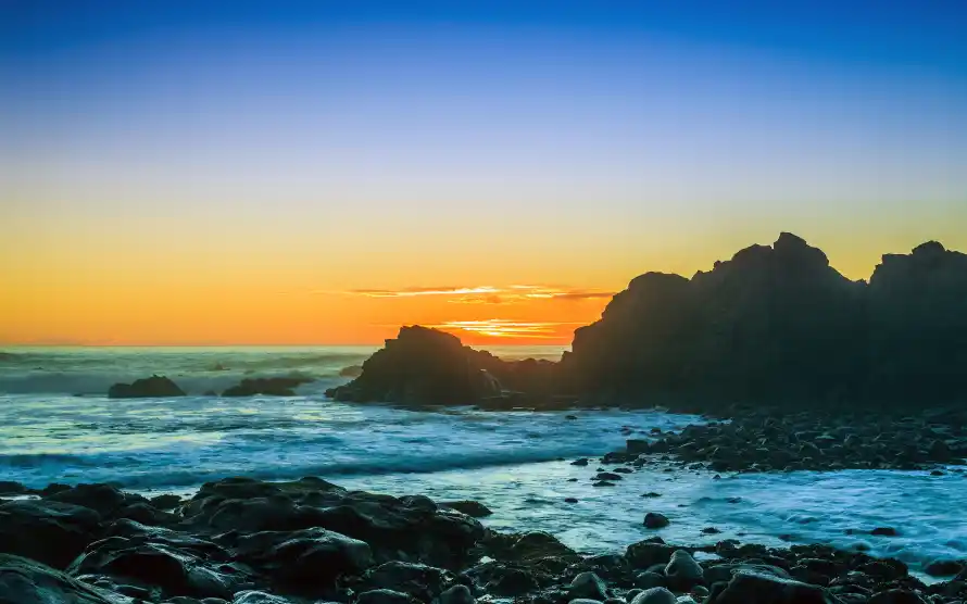 4k夜幕壁纸-暮色 - 海岸-海景「哲风壁纸」