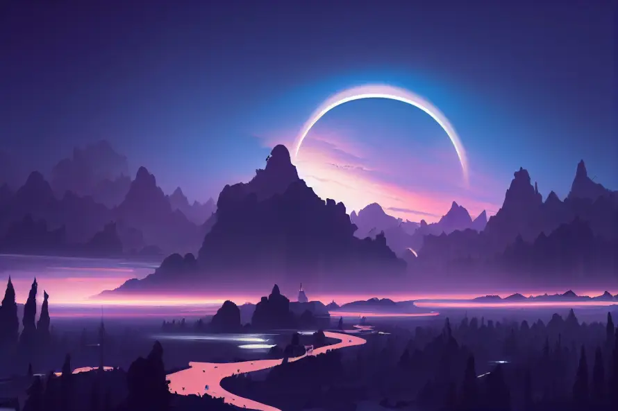 4k暮色壁纸 - 环形光 - AI场景 - 奇幻风景「哲风壁纸」 4k暮色壁纸 - 环形光 - AI场景 - 奇幻风景「哲风壁纸」