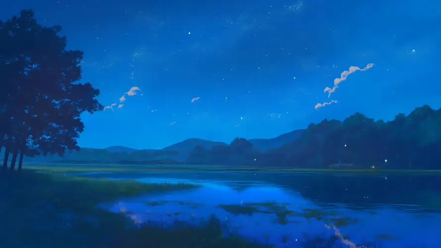 4k云朵壁纸-夜晚 - 宁静-插画「哲风壁纸」