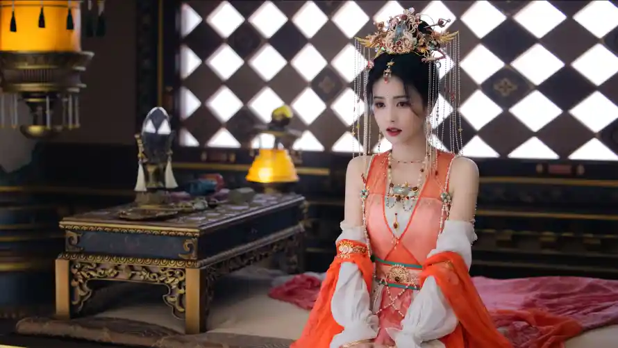 4k古装壁纸-灯笼 - 美女-花格窗「哲风壁纸」