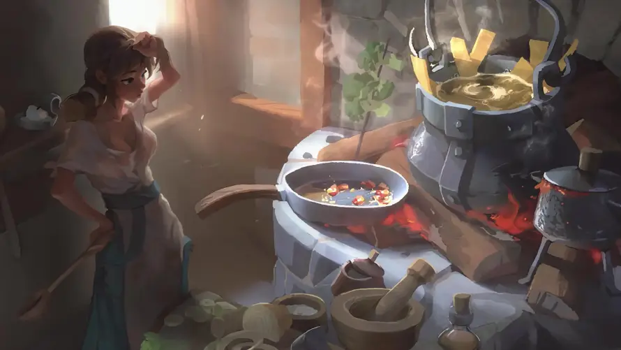4k厨娘壁纸-复古 - 大锅-插画「哲风壁纸」