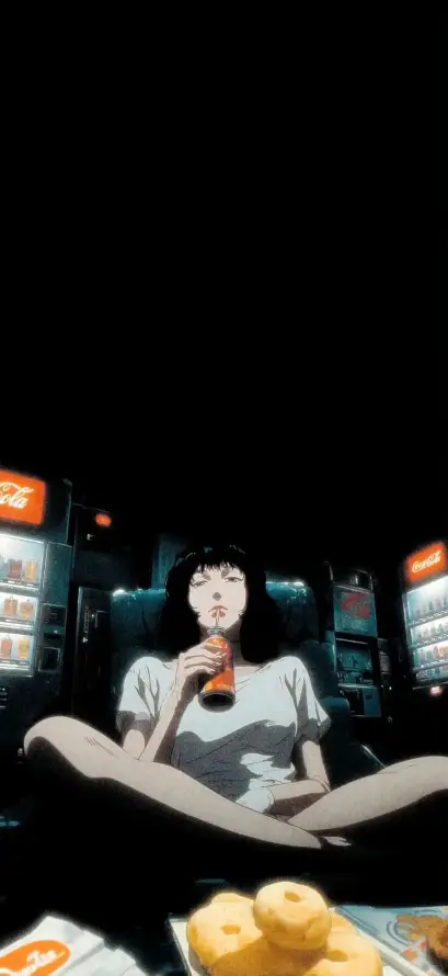 4k夜晚壁纸 - 暗调 - 美女 - 喝饮料「哲风壁纸」