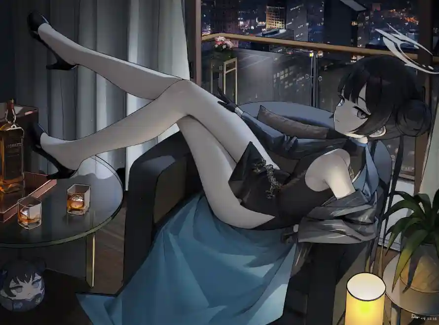 3k夜景壁纸-室内 - 少女-旗袍「哲风壁纸」