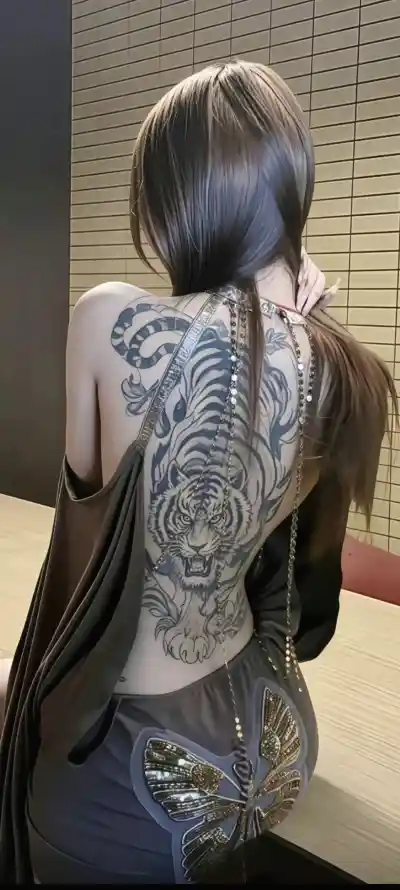 4k纹身壁纸 - 美女 - 酷飒 - 露背「哲风壁纸」