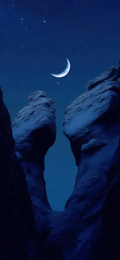 4k夜景壁纸 - 夜空 - 山崖 - 岩石「哲风壁纸」