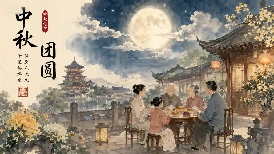 6k中秋壁纸-团圆 - 夜景-桂花「哲风壁纸」 6k中秋壁纸-团圆 - 夜景-桂花「哲风壁纸」