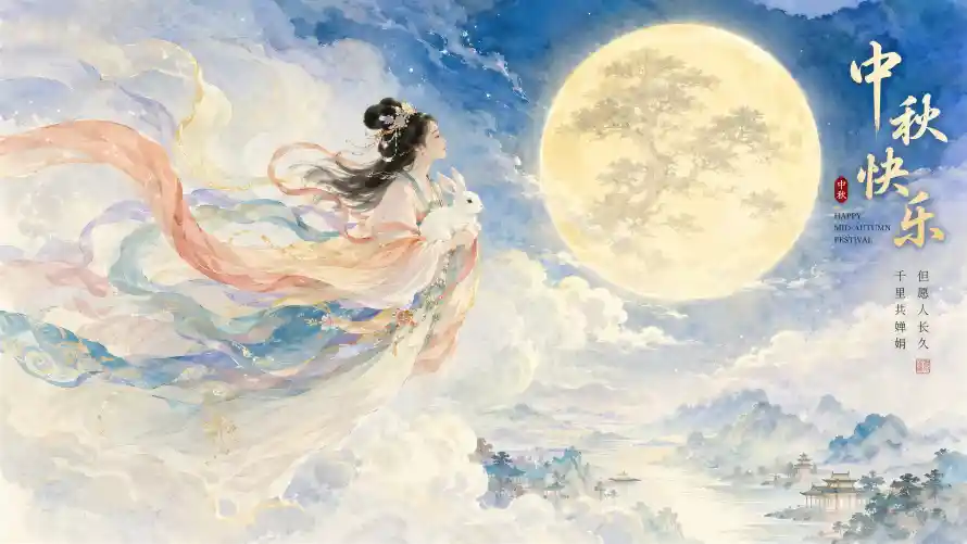 6k丝带壁纸-中秋 - 仙女-古风「哲风壁纸」