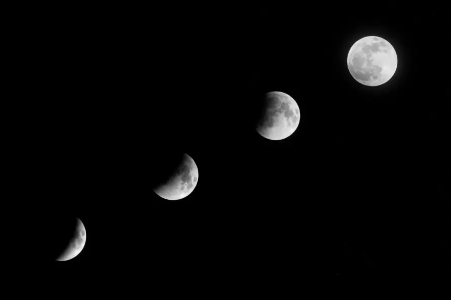 3k变化壁纸-夜空 - 天文-弦月「哲风壁纸」