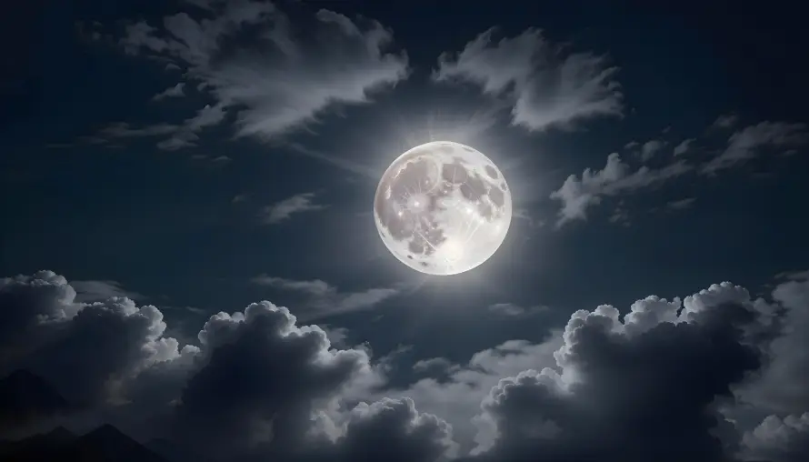 8k云层壁纸-圆月 - 夜景-夜空「哲风壁纸」