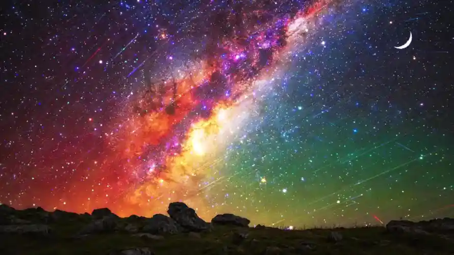 4k夜景壁纸 - 夜空 - 宇宙 - 山影「哲风壁纸」