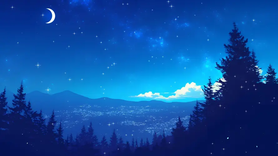 4k云海壁纸-夜景 - 夜空-山峦「哲风壁纸」