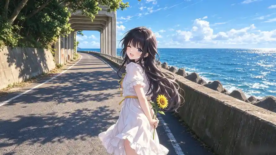 3k公路壁纸-回头 - 夏日-大海「哲风壁纸」