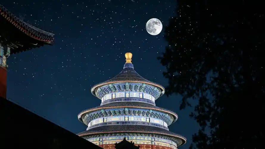 4k北京壁纸 - 国风 - 夜景 - 星空「哲风壁纸」