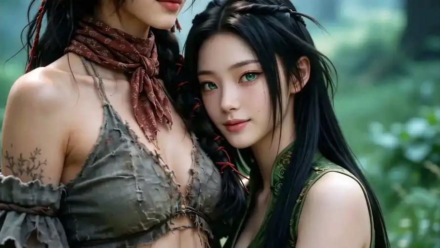 3k丝巾壁纸-双女 - 古风-户外「哲风壁纸」