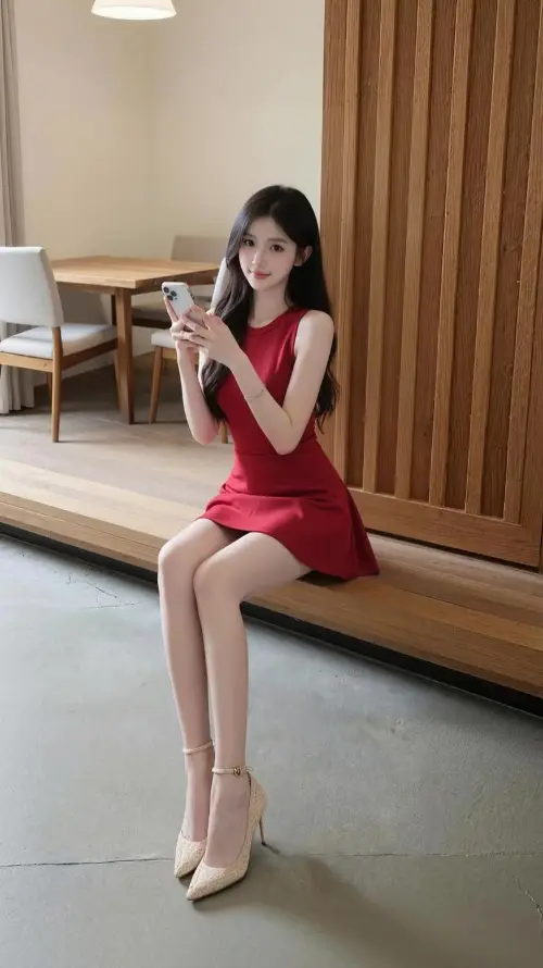 4k坐姿壁纸 - 室内 - 手机 - 美腿「哲风壁纸」