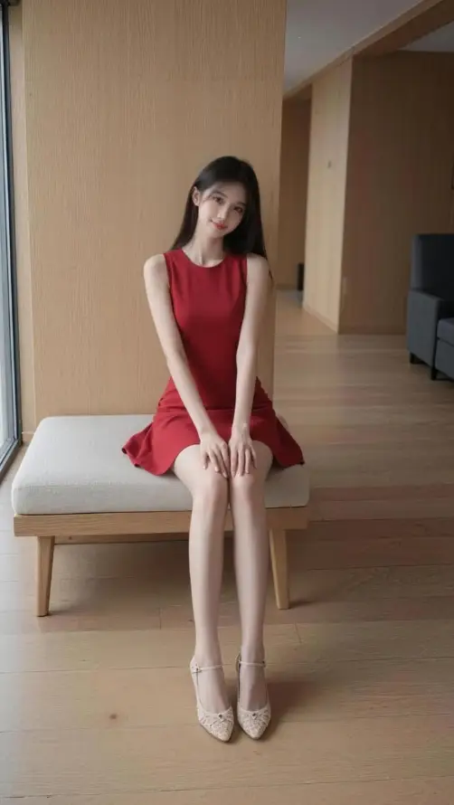 4k坐姿壁纸 - 室内 - 短裙 - 美腿「哲风壁纸」